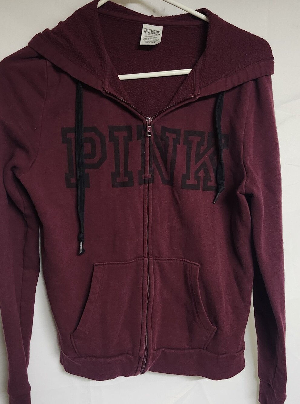 PINK Victoria's Secret Deep Maroon Full-Zip Hoodie